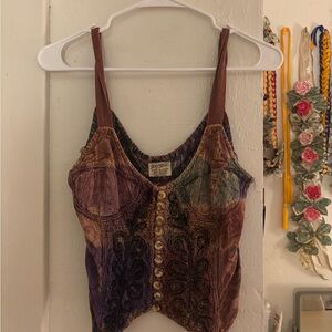 Magic Red and Green Sleeveless Bustier Tank Top